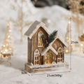 Casetta di Natale luminosa in legno con effetto neve e luci LED, misura 21x9x25cm - Stile 3D No. 2