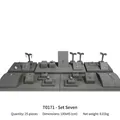 25-piece grey microfiber jewelry display set for necklaces and rings 100x45cm - Set 7