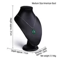 Medium black bust jewelry display for necklaces, 21cm height resin jewelry holder - American Style Bust Display Medium (Black)