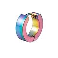 Orecchini a cerchio in acciaio inossidabile arcobaleno con finitura lucida a specchio - 4*9 / Arcobaleno
