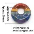 Rainbow gemstone donut pendant featuring seven layered natural chakra stone colors 20mm - 20mm Side Hole Donut Bead