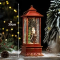30cm rote Weihnachts-Schneekugel-Laterne mit Weihnachtsmann und LED-Lichtdekor - Groß Klassisch Rot Weihnachtsmann / Höhe 30cm