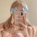 Pasadores para el cabello con lazo de satén azul claro para un estilo de princesa dulce - Azul (Paquete de 1)
