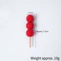 Miniature red candied hawthorn model with sugar glaze and wooden stick 7.5cm - 7.5cm Sugar Frosted Candied Haws - No Hook Model