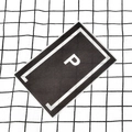 Kids DIY railway road tape sticker with letter P in minimalist black and white design - Parking Lot
