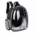 Transparent black and white pet carrier backpack with clear window and ventilation holes - Black