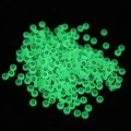 Luminous green beads with black letter O print for DIY glowing jewelry crafts - Letter O / Luminous Green