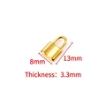 Polished gold stainless steel heart lock pendant for jewelry DIY with 8x13mm dimensions - Polished Curved Small Lock 8x13mm / 18K Gold