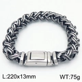 Herren Vintage Edelstahl Webarmband in antiker Silberoptik mit Drachenknochenkette - 220mm x 13mm / Stahlfarbe (KB187837-KJX)