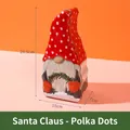 Christmas gnome tin box with red polka dot hat and green wreath, 20.5x10x7cm storage jar - Santa Claus - Polka Dot
