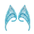 Sparkly light blue latex elf ears for cosplay with glitter finish on a white background - 10CM OPP Bag / Blue Pink Glitter (10CM)
