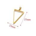 Golden stainless steel hollow triangle pendant for DIY jewelry making 37mm x 23mm - Triangle / Gold