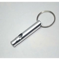 Silver aluminum alloy survival whistle with metal keychain ring for outdoor activities - Silver