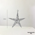 Pendaglio stella marina argento 20cm in ferro con glitter per decorazioni natalizie - 20cm / Argento