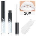 Détail du rouge à lèvres liquide mat blanc avec swatch de teinte 30# et applicateur doux - 30#