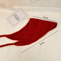 Retro dark red knitted triangle headband with hollow crochet design for women - Red