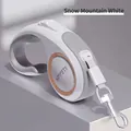 Guinzaglio retrattile KIMPETS bianco neve con dettagli decorativi in oro rosa - 3 Metri / Bianco neve