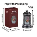 Silberne Retro-LED-Weihnachtslaterne mit Hirsch-Muster und Geschenkbox-Verpackung - Silbernes Rentier