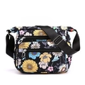Women's floral nylon shoulder bag with multiple compartments and adjustable strap - Galsang Flower
