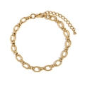 Minimalistische 14K vergoldete grobe Gliederkette mit Karabinerverschluss und Verlängerung - Gold