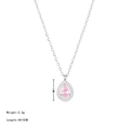 Zilveren ketting met een roze druppelvormige zirkoon hanger en witte accentstenen - Zilver-Roze Zirkoon