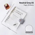 A5 transparent PVC 6-ring binder notebook with grey magnetic buckle and 90 lined pages - A5 Silver Binder (with Inner Insert)