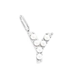 Elegant silver letter Y pendant inlaid with white pearls for DIY necklace jewelry - Silver-Y