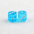 Blue translucent acrylic dice pendant with metal loop for DIY creative jewelry making - Deep Water Blue