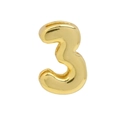 Polished 18k gold brass bubble pendant necklace featuring the number 3 charm - Number 3 Pendant / Gold