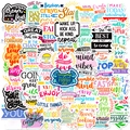 Pack de 50 pegatinas motivadoras con frases en inglés para botellas de agua y portátiles - 50 hojas