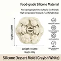 Grey silicone baby food mold with bear paw designs, heat resistant, 155mm x 155mm - Cat Claw Food Supplement Tray / Off White