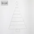 White Christmas tree wall-mounted wire rack for DIY holiday decor, 81x48cm frame - White Iron Art Wall-hanging Christmas Tree Frame 80cm