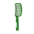 Professional green vented hairbrush with boar bristles and ergonomic non-slip handle - Dark Green Without Bristles
