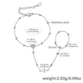 Bracciale ad anello in acciaio inossidabile dorato con cuore in zircone e perla - E683-Cuore/Perla / Colore acciaio
