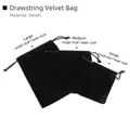Thick velvet drawstring pouches for jewelry available in small medium and large sizes - Velvet / 8*10cm / Black