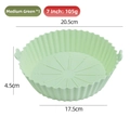 7-inch light green silicone air fryer liner with side handles and foldable texture - M (7 Inch) / Green