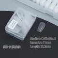 Matte thin Mid-Coffin press-on nails size 8 with 11mm width and 22.2mm length - DA05 Matte Medium Trapezoid No.8 50Pcs