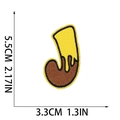 Embroidered bee themed letter J patch in yellow and brown, size 5.5cm by 3.3cm - Letter J Style (XT287)