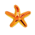 Starfish shaped foil balloon with bright orange and gold gradient metallic finish - Orange Leather