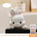 Cute flocked white bunny monitor topper for office desks and car displays - New Fuzzy Rabbit