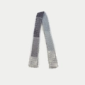 Y2K thin knitted scarf in gradient blue, grey, and white faux mink fur plush texture - 180x5cm / Grey Color-block