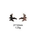 Halloween black bird pendant for DIY jewelry making, 21x22mm alloy crow charm accessory - Flying Bird