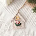 Ciondolo natalizio vintage in resina con Babbo Natale e slitta, misura 8x7,5 cm - Babbo Natale n. 1