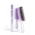 Portable scalp massage hairbrush in purple gradient finish with protective retail box - Standard Size (Color Box) / Electroplated Pearly Gradient Purple-White
