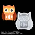 Cute owl shaped silicone mold for DIY aroma gypsum and candles, includes size details - Style 6-Clear Owl