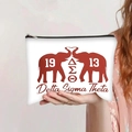Pochette en toile blanche avec imprimé éléphant Delta Sigma Theta en rouge - Style Delta Sororité(jiayingpbb0424)