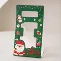 Green Christmas bear cupcake carrier with Santa and snowman prints, 10-piece set - Single Cake Handheld Box Santa Backpack Green 10 Sets