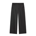 Eleganti pantaloni neri da donna in raso a vita alta e gamba larga effetto seta - XS / Pantaloni - Nero