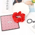Single solid red satin scrunchie hair tie with soft silk texture for women - 28#-True Red