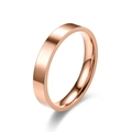 Bague en acier inoxydable or rose poli avec surface plane et finition miroir minimaliste - 3mm / US 5 / Or rose